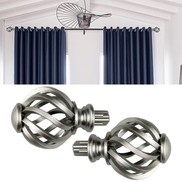 2Pcs Window Curtain Rod Ends Finials 3/4 inch Diameter Window Treatment for Home